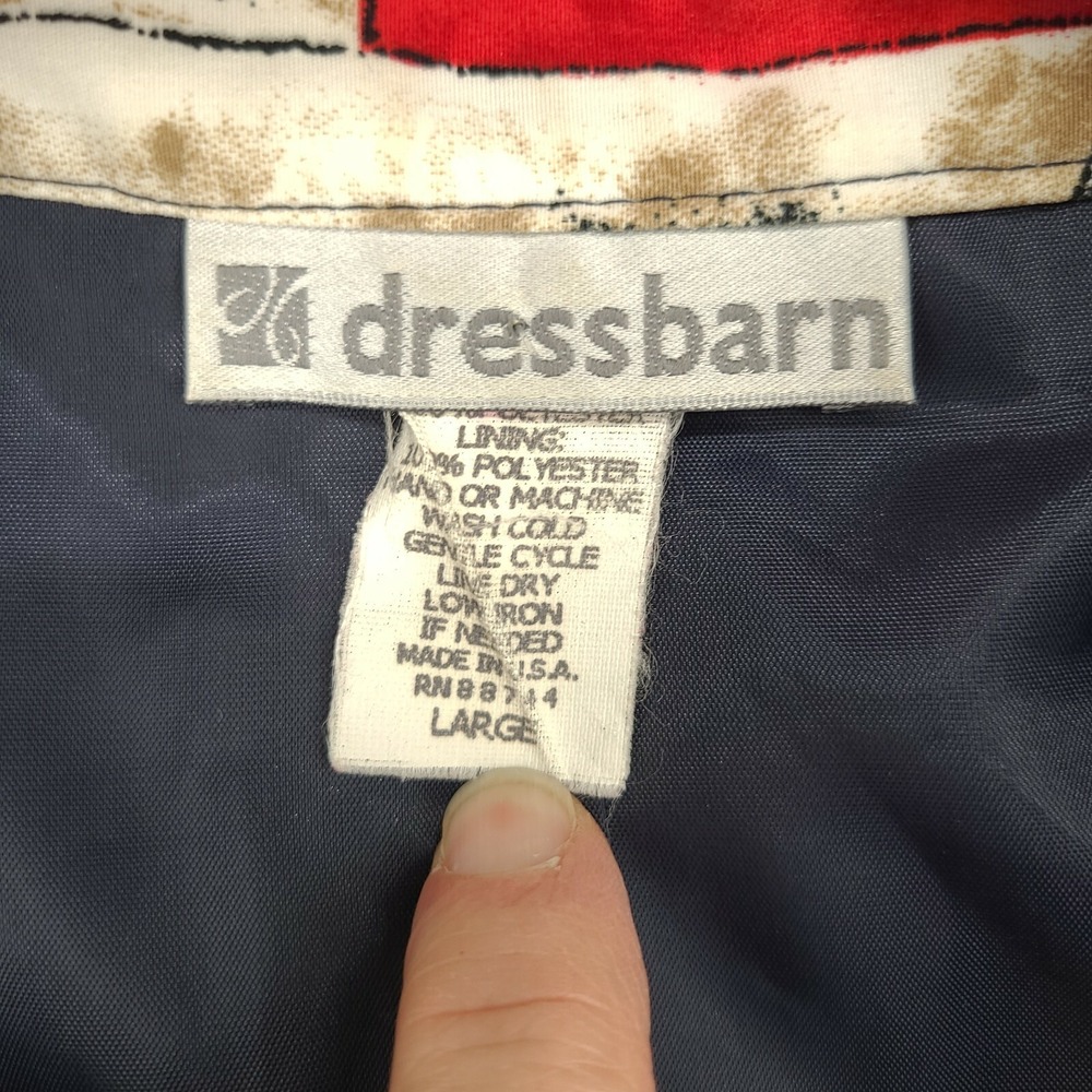 Dressbarn Womens Blazer Size Large Multicolor Colorblock Lined Made in USA VTG - Picture 3 of 7